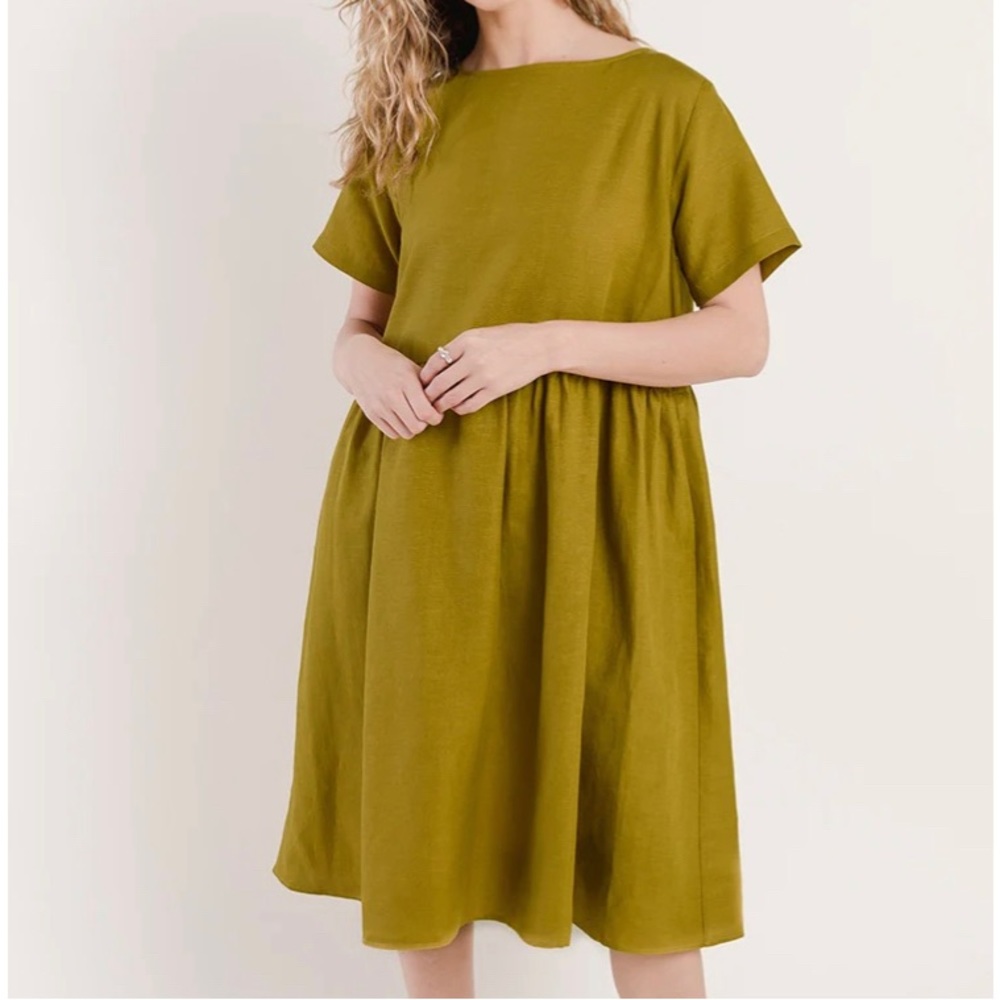 Tradlands Nico Linen Dress Noelle Dried Tobacco XS EUC